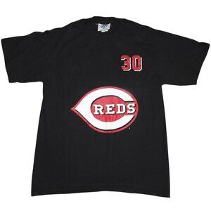 Vintage 2000 Ken Griffey Jr Cincinnati Reds Black T-Shirt Jersey Men's Medium